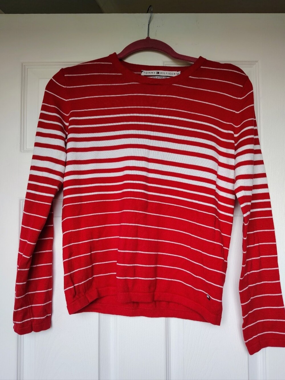 Vintage Tommy Hilfiger Striped Crewneck Knit Sweater Medium